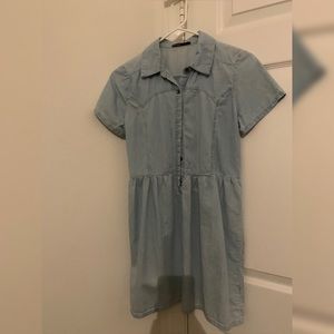 Denim Small Half-button Mini Dress!!